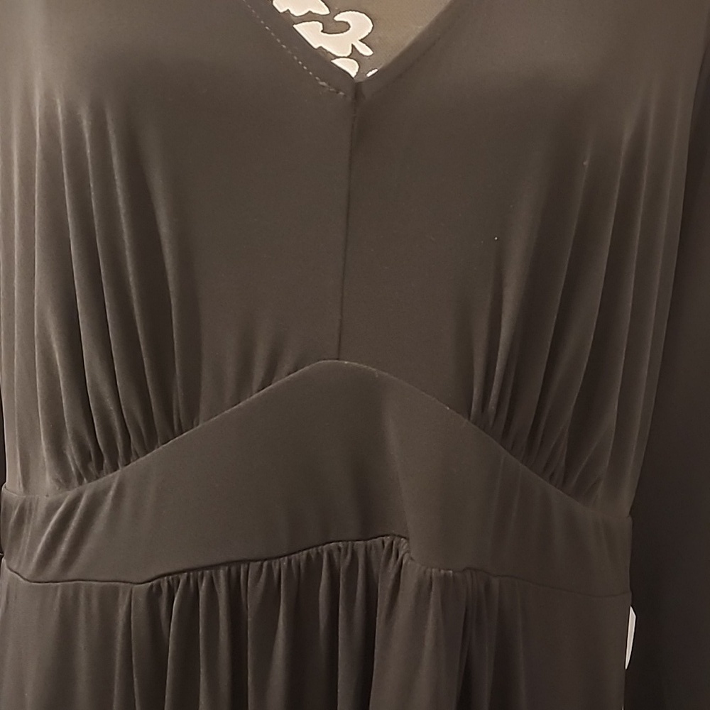 Torrid Black Long Sleeve Maxi Dress Hi-low Hem, Stretchy, Size 2 18/20 2x - Picture 4 of 12